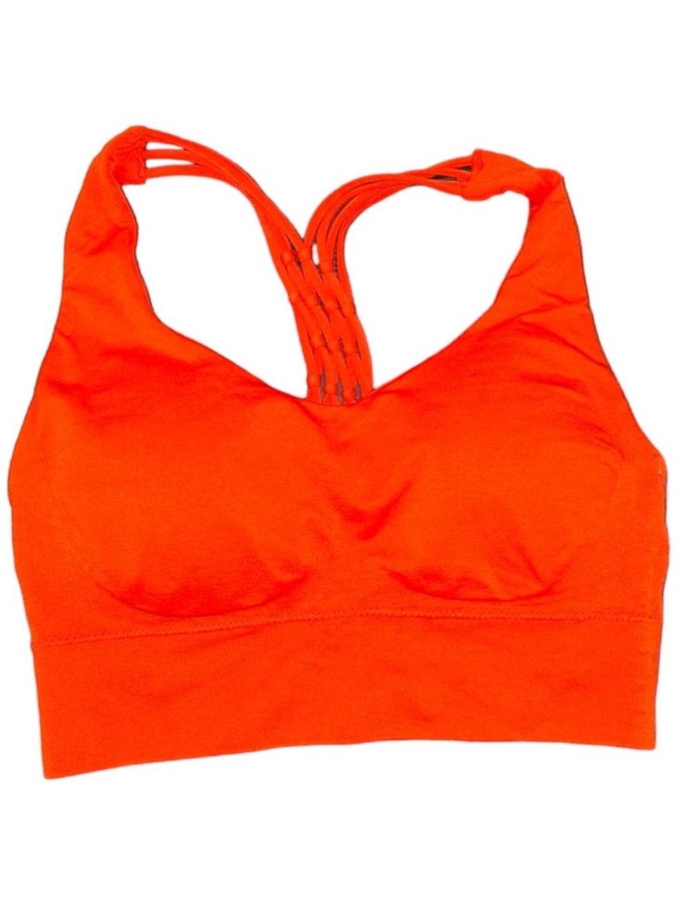 Strappy Back Sports Bra in Vibrant Orange NWOT size M runs small